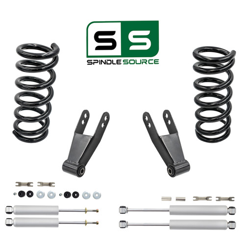 1988 - 1998 Chevrolet GMC C1500 V8 2"/1"-2" Drop Kit Coils + Shackles + Shocks