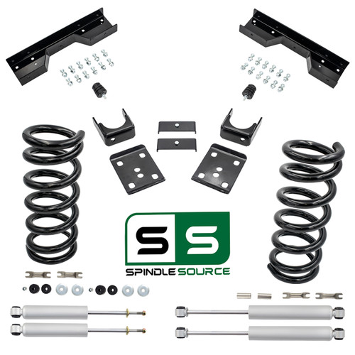 88 - 98 C1500 3" / 6" Coil Drop Kit + Shocks, C-Notch (V6)