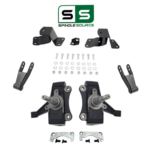 1988 - 1998 Chevrolet GMC C1500 2" / 4" Drop Kit 2/4 Spindles Hanger Shackles (No Track Width Change