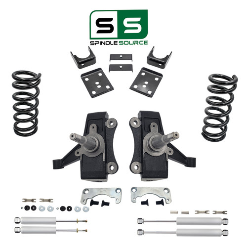 1988 - 1998 Chevrolet GMC C1500 V8 W/1.25" ROTORS 5/6 Drop Lowering Kit + SHOCKS (No Track Width Cha