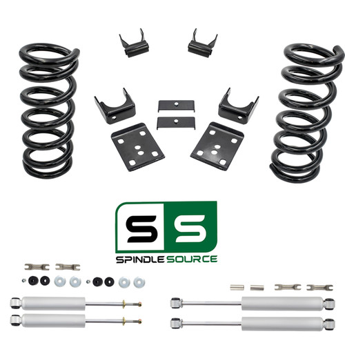 2/5 Coil Drop Lowering Kit + Shocks FOR 88-91 Chevy GMC C1500 Std Cab 2WD V8