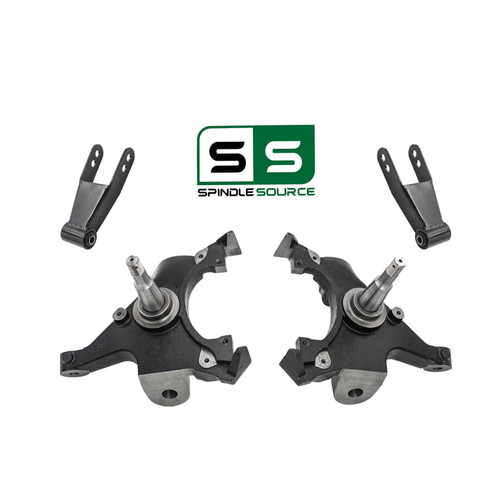 2/1-2 Spindle Drop Lowering Kit FOR 88-91 Chevy GMC C1500 Std Cab 1" Rotors 2WD