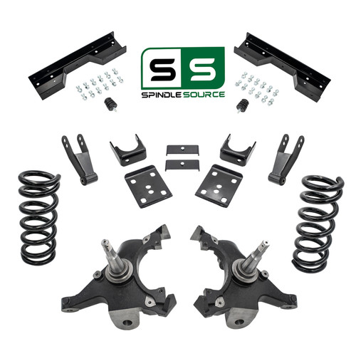5/7-8 Spindle Drop Kit + C-Notch FOR 88-91 Chevy GMC C1500 Std Cab 1" Rotors V6