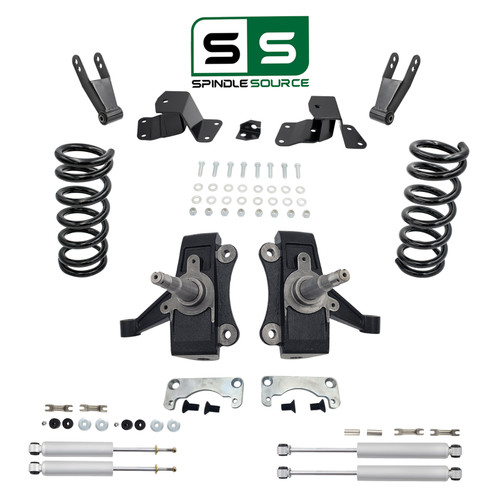 3/3-4 No Track Width Drop Kit + Shocks FOR 88-91 Chevy GMC C1500 Std Cab 2WD V8