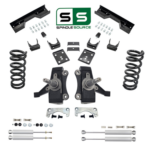 3/5 No Track Width Drop Kit + Shocks + C-Notch FOR 88-91 Chevy GMC C1500 2WD V6