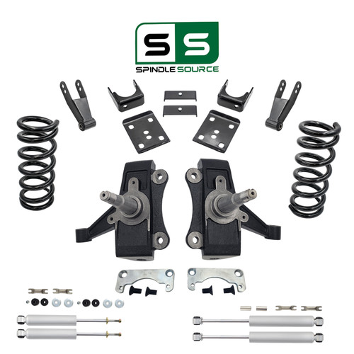 4/7-8 No Track Width Drop Kit + Shocks FOR 88-91 Chevy GMC C1500 Std Cab 2WD V6