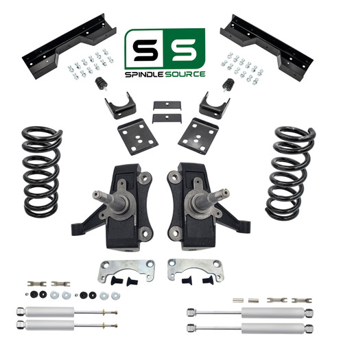 5/6 No Track Width Drop Kit + Shocks + C-Notch FOR 88-91 Chevy GMC C1500 2WD V8