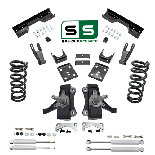 5/7-8 No Track Width Drop Kit + Shocks + C-Notch FOR 88-91 Chevy GMC C1500 V8