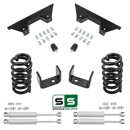 3/5 Coil Drop Lowering Kit + Shocks + C-Notch FOR 73-87 Chevy GMC C10 C15 2WD