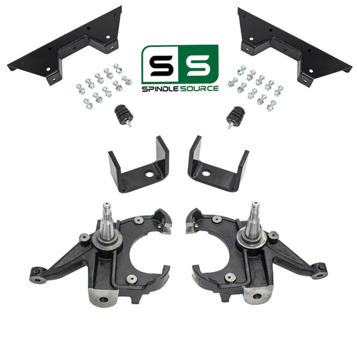 3/5 Spindle Drop Kit + C-Notch FOR 73-87 Chevy GMC C10 C15 1" Rotors 2WD