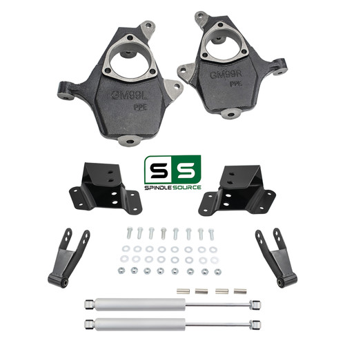2"/3"-4" Drop Kit + Rear Shocks FOR 99-06 Chevy Silverado GMC Sierra 1500 4WD