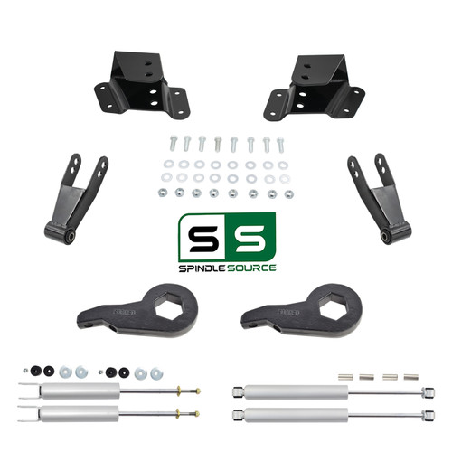 2"-3"/3"-4" Drop Kit + Shocks FOR 99-06 Chevy Silverado GMC Sierra 1500 4WD