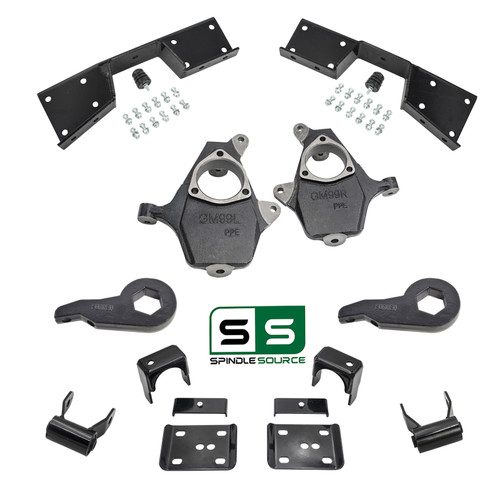 4"/5" Drop Lowering Kit + C-Notch FOR 99-00 Chevy Silverado GMC Sierra 1500 4WD