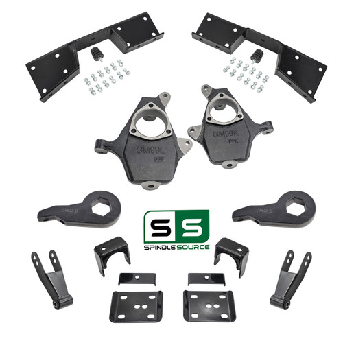 4"/7" Drop Lowering Kit + C-Notch FOR 01-06 Chevy Silverado GMC Sierra 1500 4WD