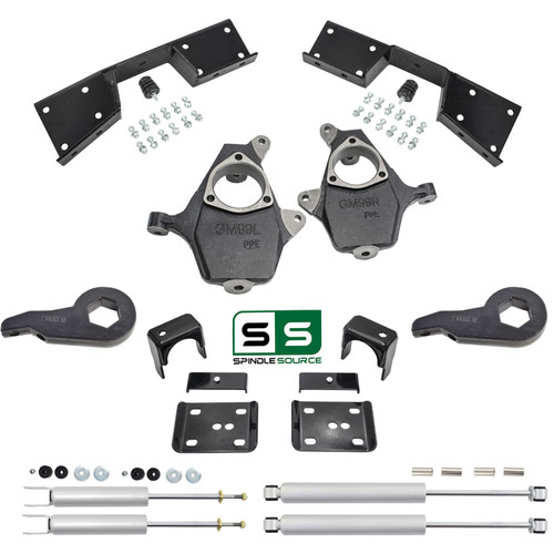 5"/6" Drop Kit + Shocks + C-Notch FOR 99-00 Chevy Silverado GMC Sierra 1500 4WD