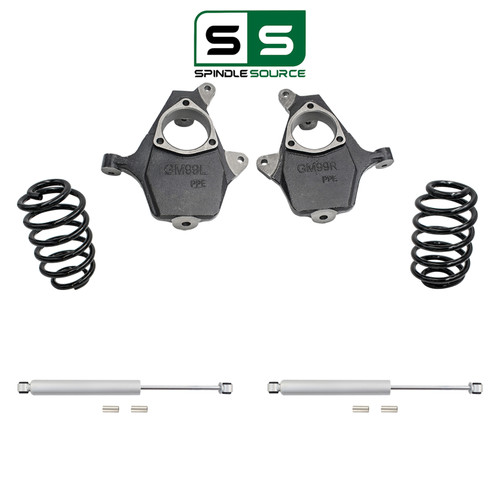 2"/4" Spindle Drop Kit + Rear Shocks FOR 00-06 Chevy GMC Cadillac SUV 2WD 4WD