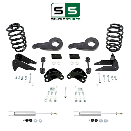 2"-3"/5" Torsion Key Drop Kit + Front Shocks + Extenders FOR 00-06 GM SUV