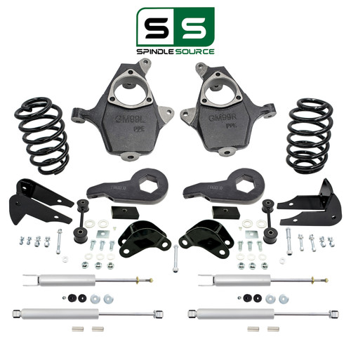 4"/5" Spindle Key Drop Kit + Shocks + Extenders FOR 00-06 Chevy GMC SUV 2WD 4WD