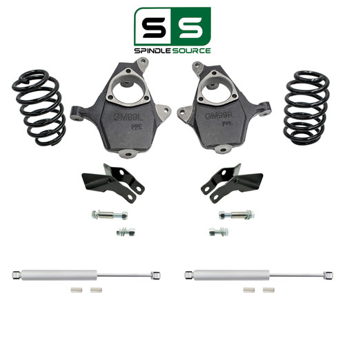 2"/4" Spindle Drop Kit + Rear Shocks + Extenders FOR 00-06 Chevy GMC SUV 2WD 4WD