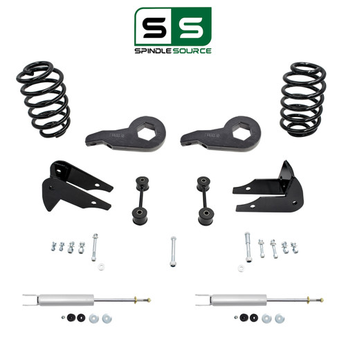 2"-3"/5" Torsion Key Drop Kit + Front Shocks FOR 00-06 Chevy GMC SUV 2WD 4WD