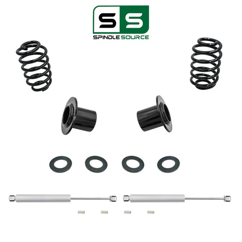 1-2"/2" Adjustable Coil Relocator Drop Kit + Rear Shocks FOR 07-14 Chevy GMC SUV