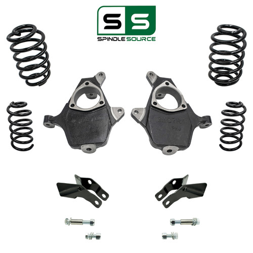 3"/3" Spindle + Coil Lowering Kit + Extenders FOR 07-14 Chevy Tahoe GMC Yukon