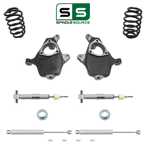 3-4"/4" Spindle Adjustable Strut Drop Kit + Rear Shocks FOR 07-14 Chevy GMC SUV