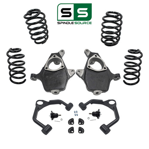 4"/4" Coil + Spindle Lowering Kit FOR 07-14 Chevy Tahoe GMC Yukon Escalade