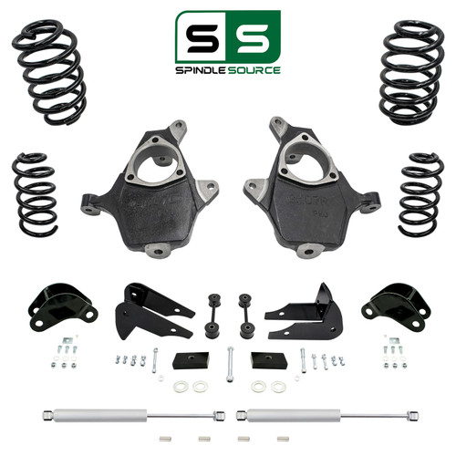 5"/5" Spindle Coil Drop Kit + Rear Shocks + Extenders FOR 07-14 Chevy GMC SUV