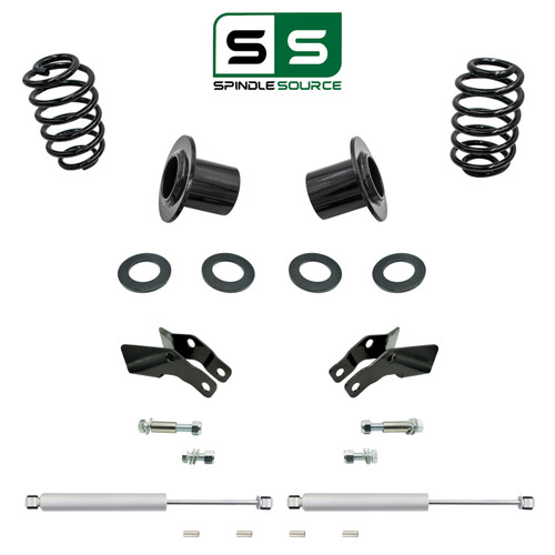 1-2"/4" Adjustable Coil Relocator Drop Kit + Shocks/Extenders FOR 07-14 GM SUV