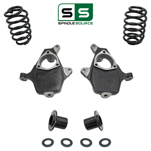 3-4"/3" Spindle & Coil Relocator Drop Kit FOR 07-14 Chevy Tahoe GMC Yukon