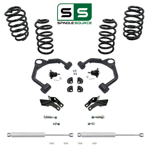 3"/3" Coil Drop Kit + Upper Arms, Shocks & Extenders FOR 07-14 Chevy GMC SUV