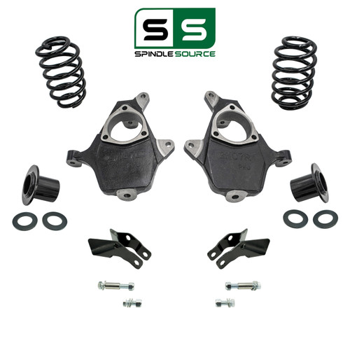 3-4"/4" Spindle & Coil Relocator Drop Kit + Rear Extenders FOR 07-14 Tahoe Yukon