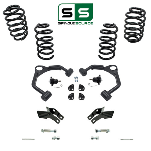3"/4" Coil + Upper Arm Lowering Kit + Rods + Extenders FOR 07-14 Tahoe Yukon