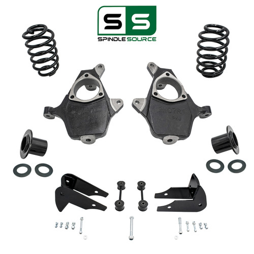 3-4"/5" Adjustable Spindle & Coil Relocator Drop Kit FOR 07-14 Chevy GMC SUV