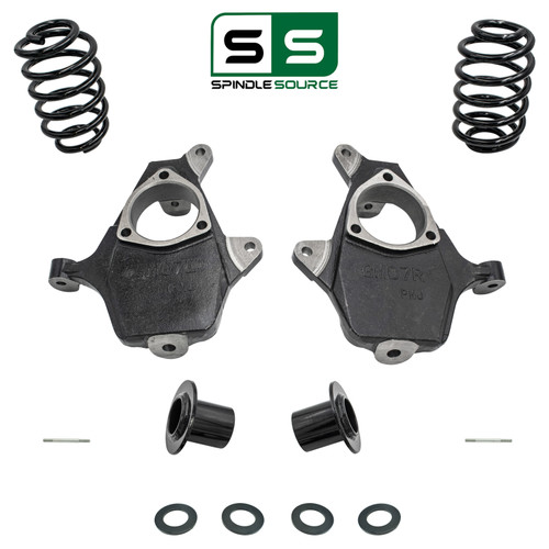 3-4"/4" Spindle & Relocator Drop Kit + Air Rods FOR 07-14 Tahoe Yukon Escalade