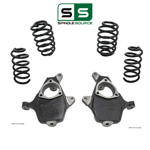 4"/4" Spindle Coil Drop Kit + Autoride Rods FOR 07-14 Chevy Tahoe GMC Yukon
