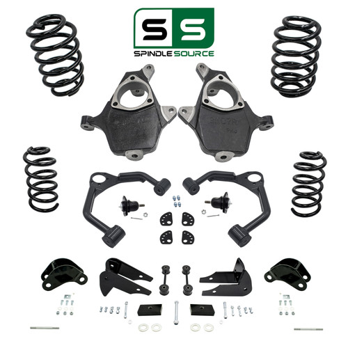 4"/5" Spindle Coil Arm Drop Kit + Extenders/Rods FOR 07-14 Chevy Tahoe GMC Yukon