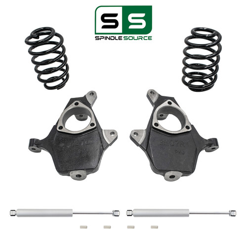 2"/3" Spindle Drop Kit + Rear Shocks FOR 07-14 Chevy Tahoe GMC Yukon Escalade