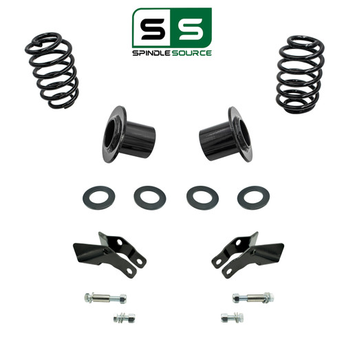 1-2"/4" Coil Relocator Drop Kit + Rear Shock Extenders FOR 07-14 Chevy GMC SUV