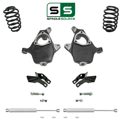 2"/4" Spindle Drop Kit + Rear Shocks + Extenders FOR 07-14 Chevy Tahoe GMC Yukon