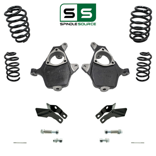 3"/3" Front Coil & Spindle Lowering Kit + Extenders & Rods FOR 07-14 Tahoe Yukon