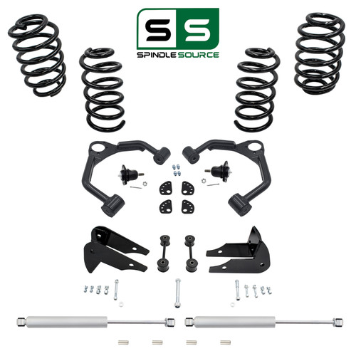 3"/5" Coil Lowering Kit + Upper Arms & Shocks FOR 07-14 Chevy Tahoe GMC Yukon