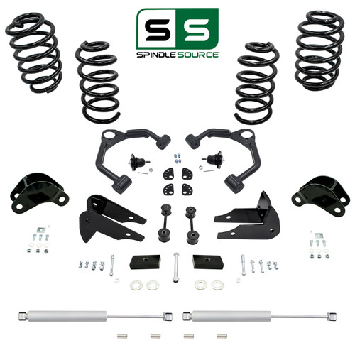 3"/5" Coil Drop Kit + Arms/Shocks/Extenders FOR 07-14 Chevy Tahoe GMC Yukon