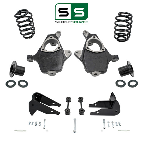 3–4"/6" Adjustable Spindle & Strut-Cup Drop Kit + Rods FOR 07-14 Chevy GMC SUV