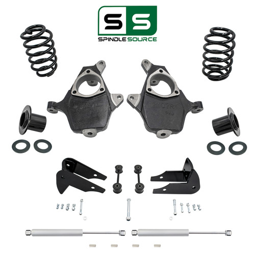 3–4"/6" Spindle Relocator Drop Kit + Shocks FOR 07-14 Chevy Tahoe GMC Yukon