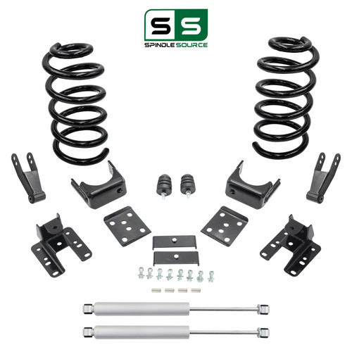 3/3-4 Coil Drop Kit + Rear Shocks 07-13 Chevy Silverado GMC Sierra 1500 V6
