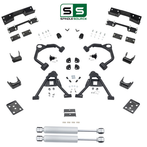 4/6 Control Arm Drop Kit + Rear Shocks + C-Notch 07-13 Silverado Sierra 1500