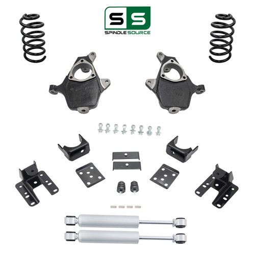 4/5-6 Spindle Coil Drop Kit Shocks 14-16 Cast Silverado Sierra V6