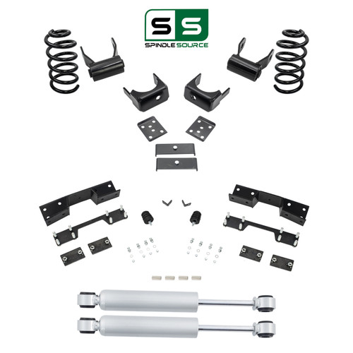 3/6 Coil Drop Kit Shocks Notch 14-16 Silverado Sierra V6